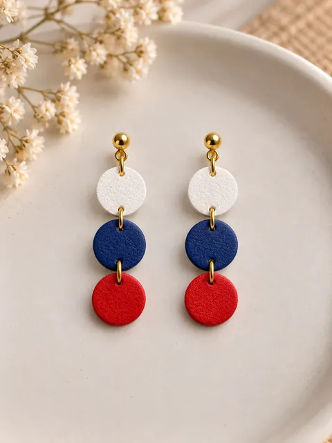 Aros Círculos Tricolor, aros hechos a mano – Karivé Joyas