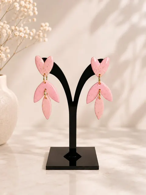 Aros Corazón Hojitas Brillos, aros hechos a mano – Karivé Joyas