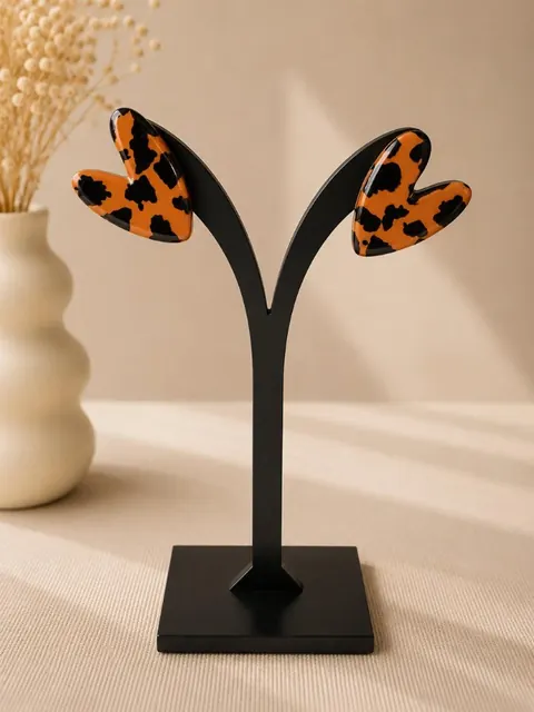 Aros Corazón Animal Print, aros hechos a mano – Karivé Joyas
