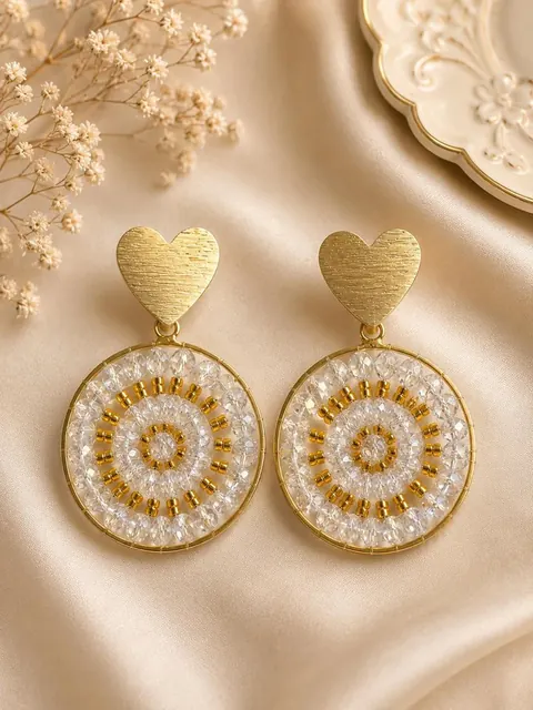 Argollas Mandala Dorado, aros hechos a mano – Karivé Joyas